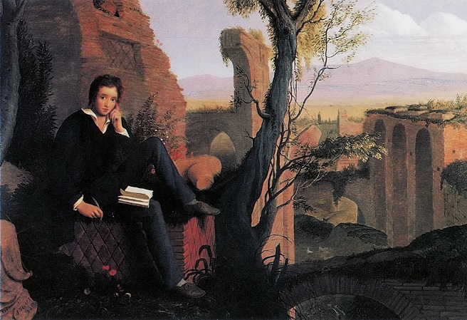 Joseph Severn - Posthumous Portrait of Shelley Writing Prometheus Unbound